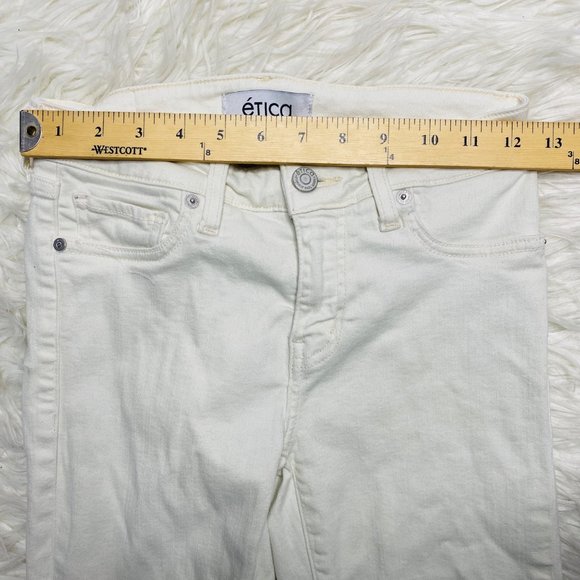 ÉTICA Lily Ankle Skinny Jeans Light Wash Cream Women's Size 24 - Picture 8 of 16